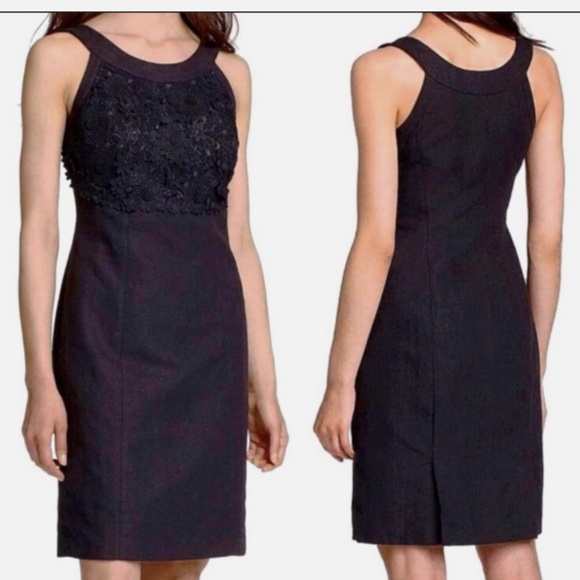 Postmark Oleander Openwork Shift Dress Size 8 Black ANTHROPOLOGIE Linen Cotton - Picture 14 of 15